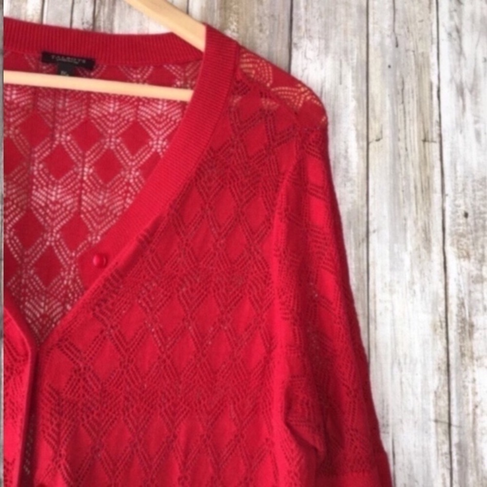 Talbots Red Lightweight Breezy Cardigan - Picture 2 of 5